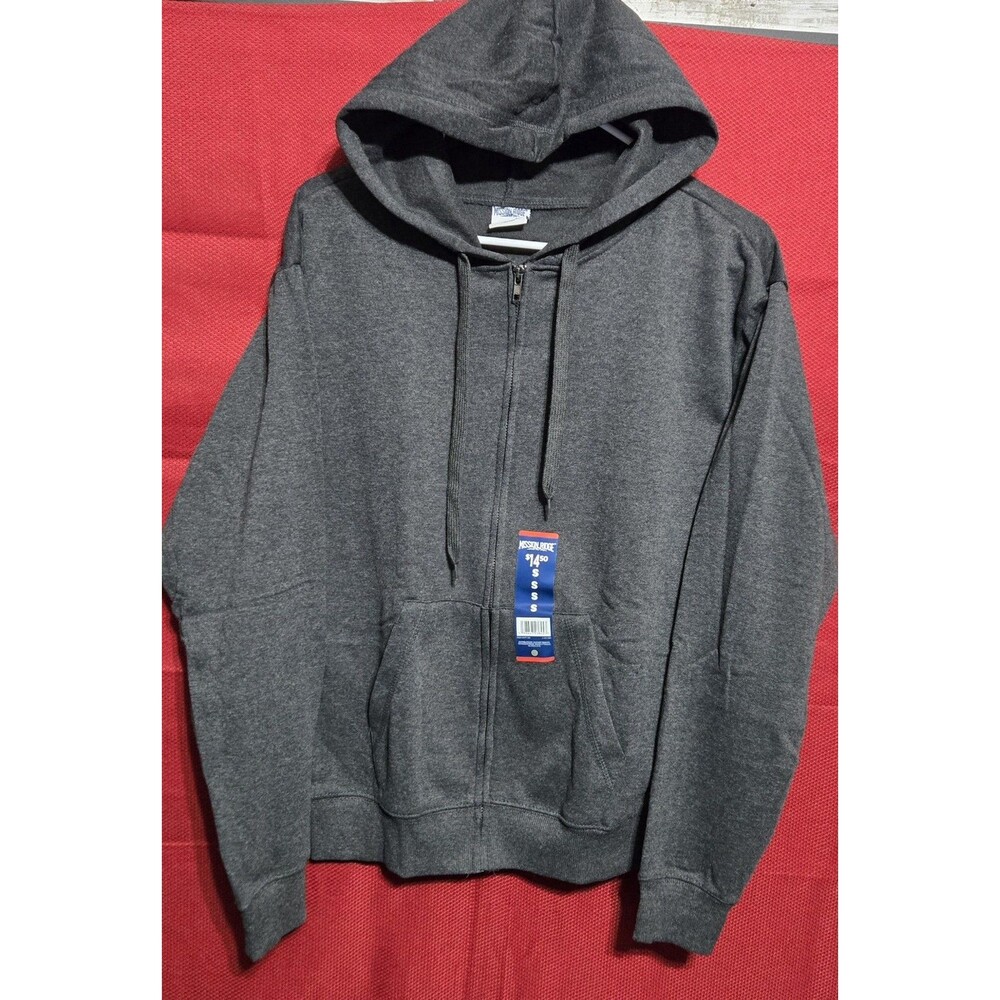 Mens Mission Ridge Charcoal Heather Full Zip Up Hoodie With Pockets- Size Small